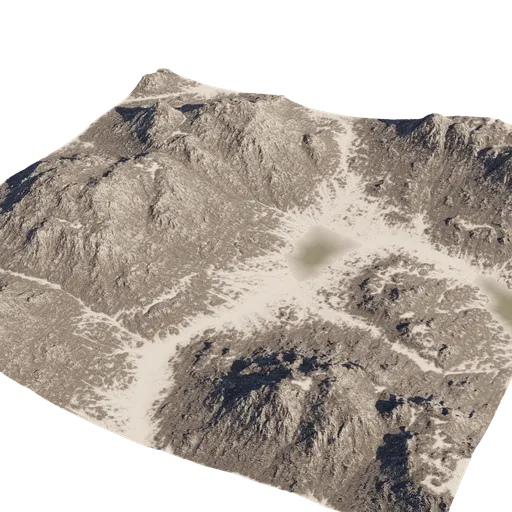 Highly detailed terrain 3D model resembling rugged canyon mountains, suitable for Blender rendering.