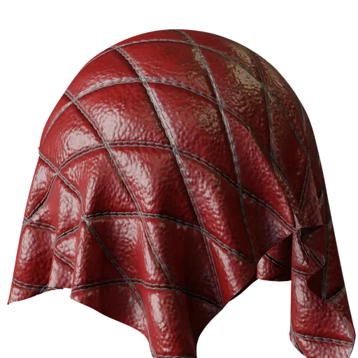 Red Quilted Leather
