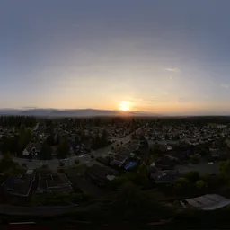Aerial Sunrise over City