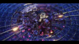 Abstract Neon Vortex with Geometry Nodes