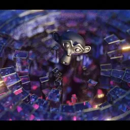 Abstract Neon Vortex with Geometry Nodes