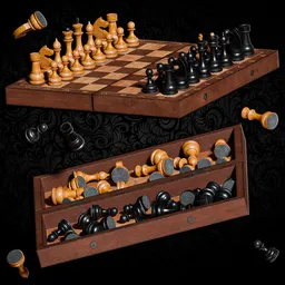 Soviet Style Wooden Chess Set