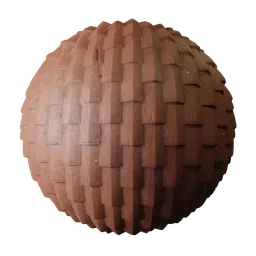 High-resolution old clay roof tile PBR material for 3D applications like Blender, showing aged, weathered texture.