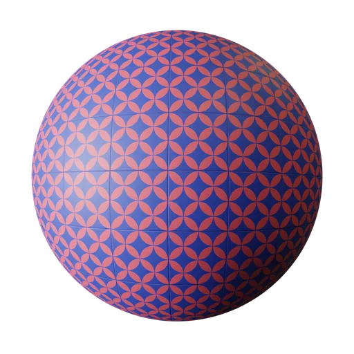 Coral Interlocking Floral Tiles