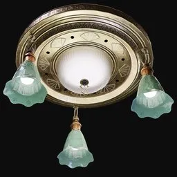Flush Nouveau Ceiling Pan Light