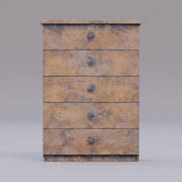 small wooden cabinet dirty