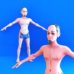Stylized Cartoon Old Man – Rigged Base Mesh (Rigify)