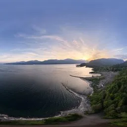 Mountain Lake Twilight Sky Aerial