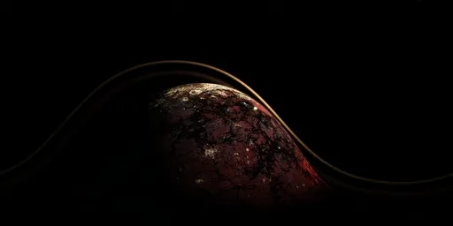 Red Planet Closeup with rings, 16k