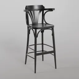 135 Barstool B123 - Black Grain