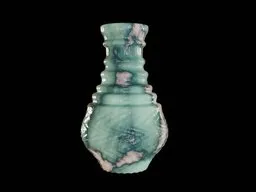 Decorative ceramic jug 3D model with intricate texture for Blender rendering.