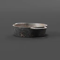 "Medieval-style iron pan for Blender 3D, perfect for decorating restaurant and bar scenes. Great for baking eggs and adding a touch of rustic charm. Get this high-quality 3D model for your next project."