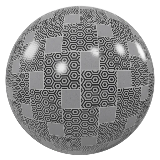 Gray black honeycomb tiles
