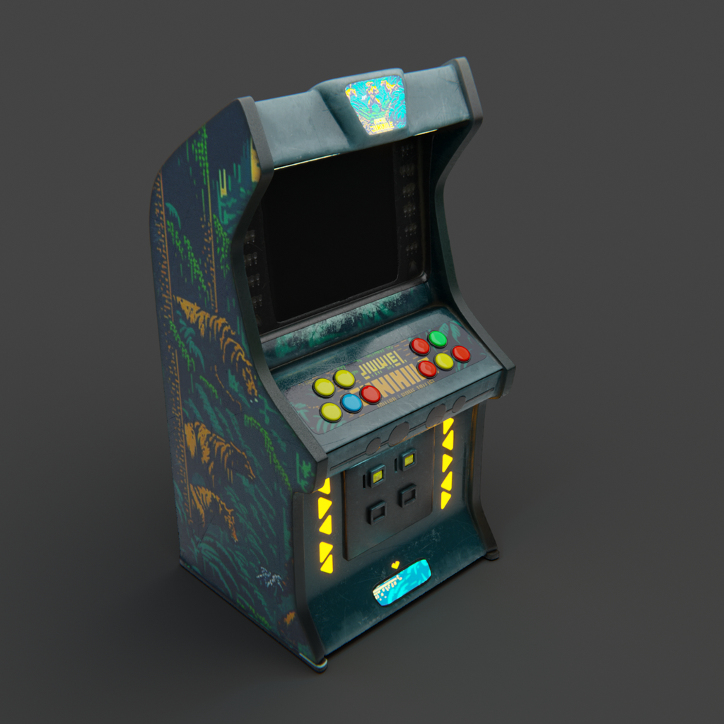 Arcade machine kit FREE 3D Game Console models BlenderKit