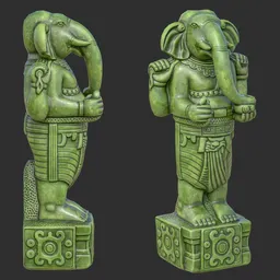 Standing Ganesha Statue Sacred Jade