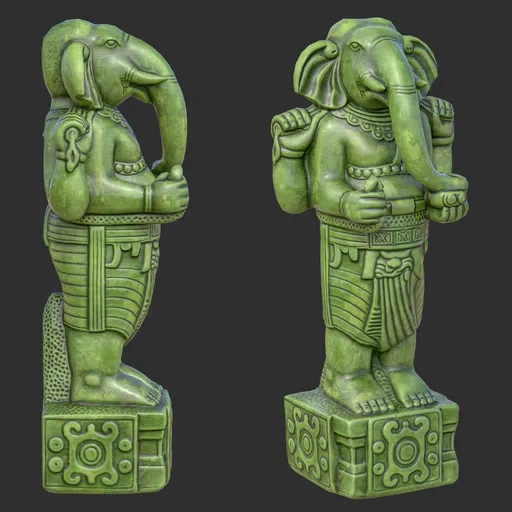 Standing Ganesha Statue Sacred Jade