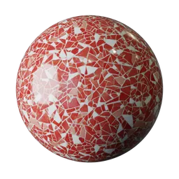 Red and White Mosaic Terrazzo