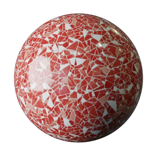 Red and White Mosaic Terrazzo