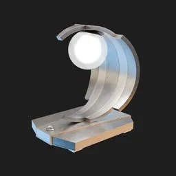 Detailed 3D rendering of an Art Deco style table lamp with metallic finish, suitable for Blender projects.