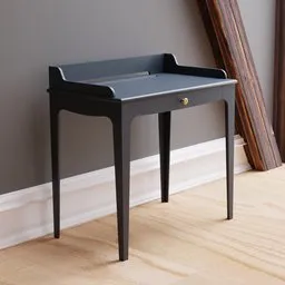 High-quality 3D rendering of a modern black laptop desk, ideal for Blender 3D projects.