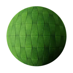 Green Quilted Fabric Grid PBR