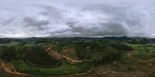 Cloudy, overcast, green space HDR