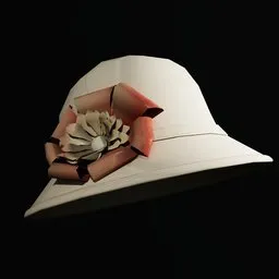 Ivory Fabric Flower Hat