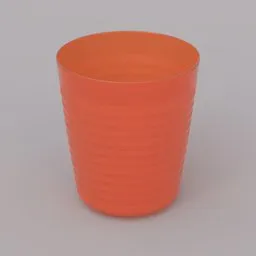 Customizable 3D printable orange cup with ridged design, optimized for Blender with editable vertex color feature.