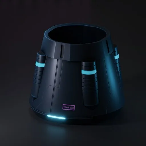 Sci-fi trash can (Blue lights)