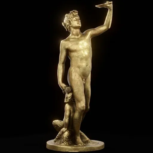 statue of Brass Standing bacchus