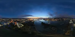 Aerial City Night Sky