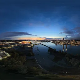 Aerial City Night Sky