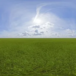 Green grass cloudy blue sky pure sky