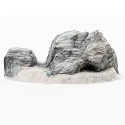 High-resolution 3D scanned rock model with realistic textures suitable for Blender and landscape rendering.