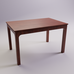 "3D model of an IKEA dinner table for living room or bedroom, rendered with Arnold engine in Blender 3D. The wooden table features a simple design with a stand and top. Untextured and symmetrically rendered for a photo-realistic effect."