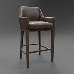 Morgan Curved-Back Track Leather Stool