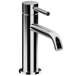 "IND-ORI200SB-BRG Faucet by VADO - a sleek metal handle faucet inspired by Louise Abbéma and Josef Čapek, rendered in Corona for an elegant and refined look. Ideal for modern urban bathroom settings. 3D model created in Blender 3D."
