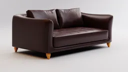 3D-rendered leather sofa model showcasing detailed texturing ideal for Blender interior design projects.