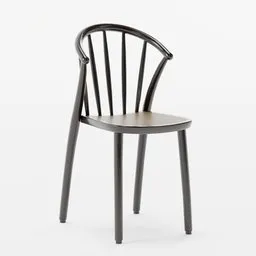 Wooden chair with arched back