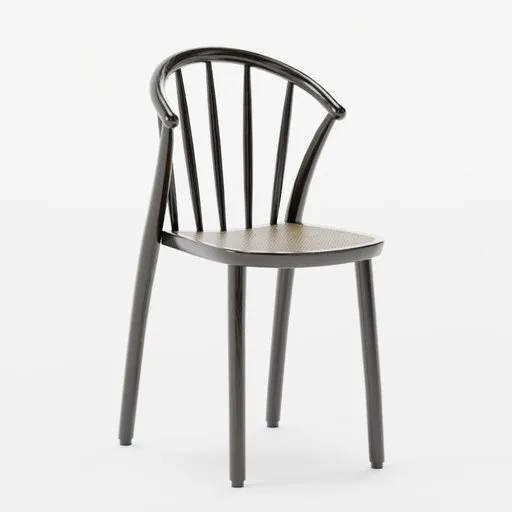 Wooden chair with arched back