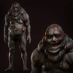 Murgoth Bloody Humanoid Monster Game Ready