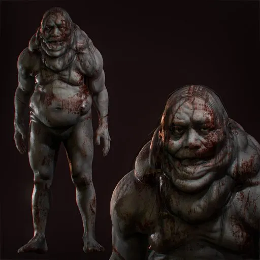 Murgoth Bloody Humanoid Monster Game Ready