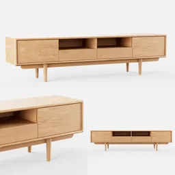 Mid Century Wooden TV Console