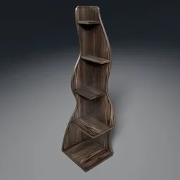 Modern Wavy Corner Bookshelf