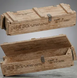 Vintage Wooden Military Ammunition Crate