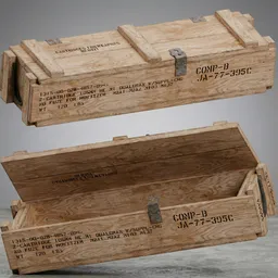 Vintage Wooden Military Ammunition Crate