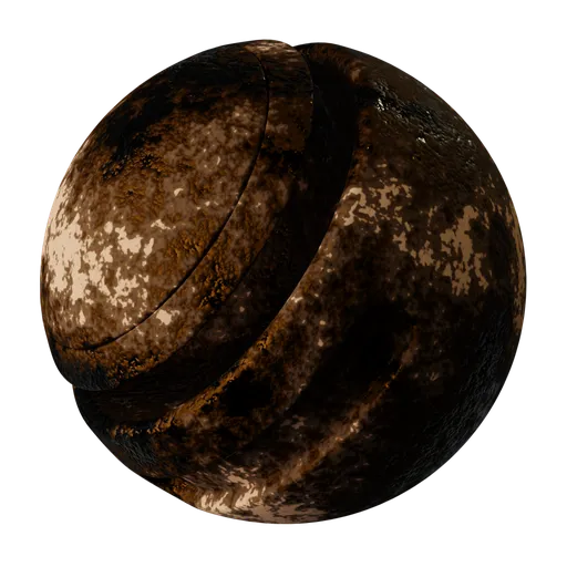 High-resolution PBR rusted metal texture for 3D Blender material realistic aging effects.