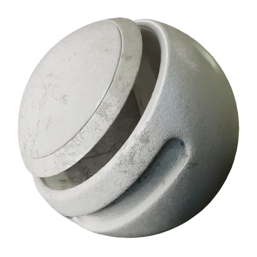 Fine-grained, weathered white plastic texture for PBR rendering compatible with Blender 3D and other 3D apps.