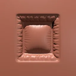 3D square brush for sculpting padded surface effects on models, compatible with Blender.