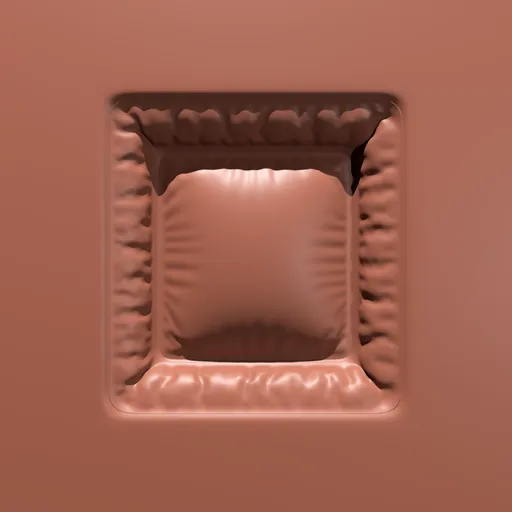 3D square brush for sculpting padded surface effects on models, compatible with Blender.